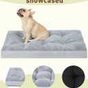 NUPIDA Washable Dog Bed for Large Dog, XL Crate Bed Plush Pet Kennel Pad with Non-Slip Bottom, Pet Sleeping Mat, 41x27 inch, Light Gray