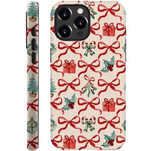 DAIZAG Case Compatible with for iPhone 12 Pro, Christmas Tree Ribbon Bow Phone Case for iPhone 12 Pro for Girl Women Boy Men