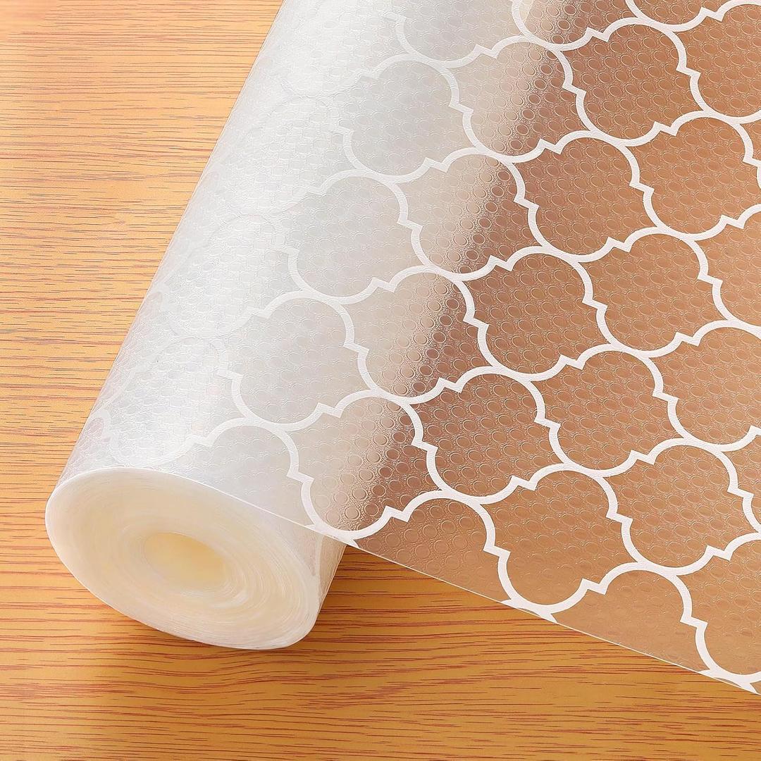 Cooyes Shelf Liner for Kitchen Cabinets  Non-Adhesive Waterproof Drawer Liner  Durable EVA Material Easy-to-Cut Shelf Paper for Refrigerator, Cupboard, Dresser with Modern Pattern (17.7"W x 78.7"L)