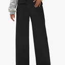 Dokotoo Womens Cargo Pants Women Baggy Wide Leg High Waist Casual Pants Jean Stretch Pants 12