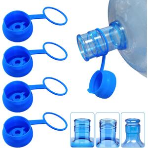 3 & 5 Gallon Water Jug Cap Reusable, Food Grade Silicone Replacement Gallon Caps for 55mm Standard/Screw/Crown Tops Water Bottle and Water Dispensers, Non-Spill Lids for Anti-Splash, Leak Free (3PCS)