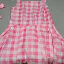 Girls Pink Gingham Costume Dress Movie Cosplay Dress up Kids Birthday Party Halloween Outfits with Accessories (3-4 Years)