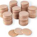 Super Z Outlet Round Unfinished 1.5" Wood Cutout Circles Chips for Arts & Crafts Projects, Board Game Pieces, Ornaments (100 Count)