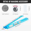 American Mahjong Tile Set,166 White Tiles Mahjong Set,4 Colors Mahjong Racks,Travel Mahjong Set with Black Carrying Bag, 1.2" X 0.9" X 0.5"
