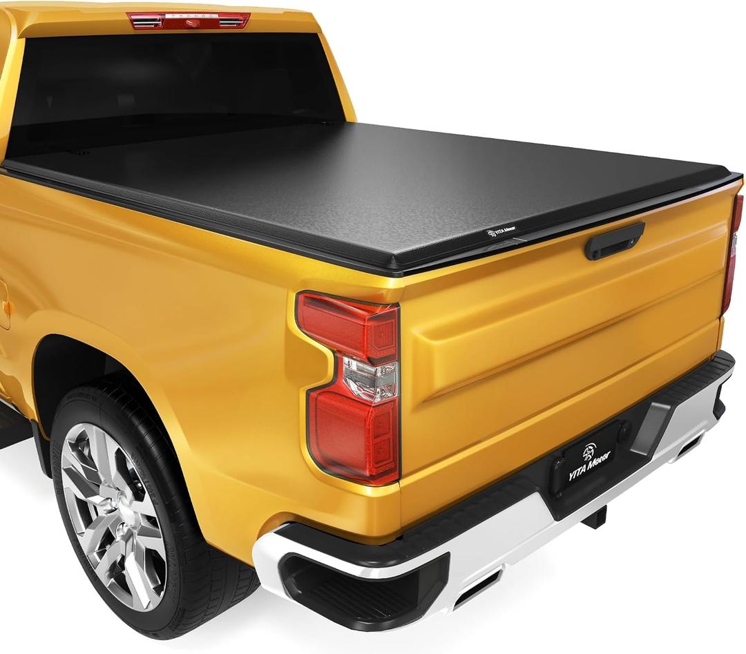 YITAMOTOR Soft Tri-fold Truck Bed Tonneau Cover Compatible with 2019-2026 Chevy Silverado/ GMC Sierra 1500 New Body Style, Fleetside 5.8 ft Bed, Soft 3-Fold