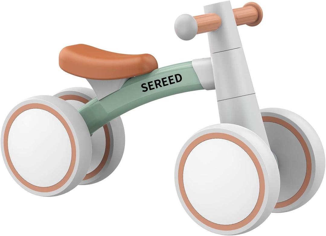 SEREED Baby Balance Bike for 1 Year Old Boys Girls 12-24 Month Toddler Balance Bike, 4 Wheels Toddler First Bike, First Birthday Gifts, Small