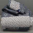 Home Fashions 100% Cotton Real Patchwork Floral Vintage Cottage Reversible Quilt Bedding Set Coverlet Bedspread (Blue Roses, Queen-3 Piece)