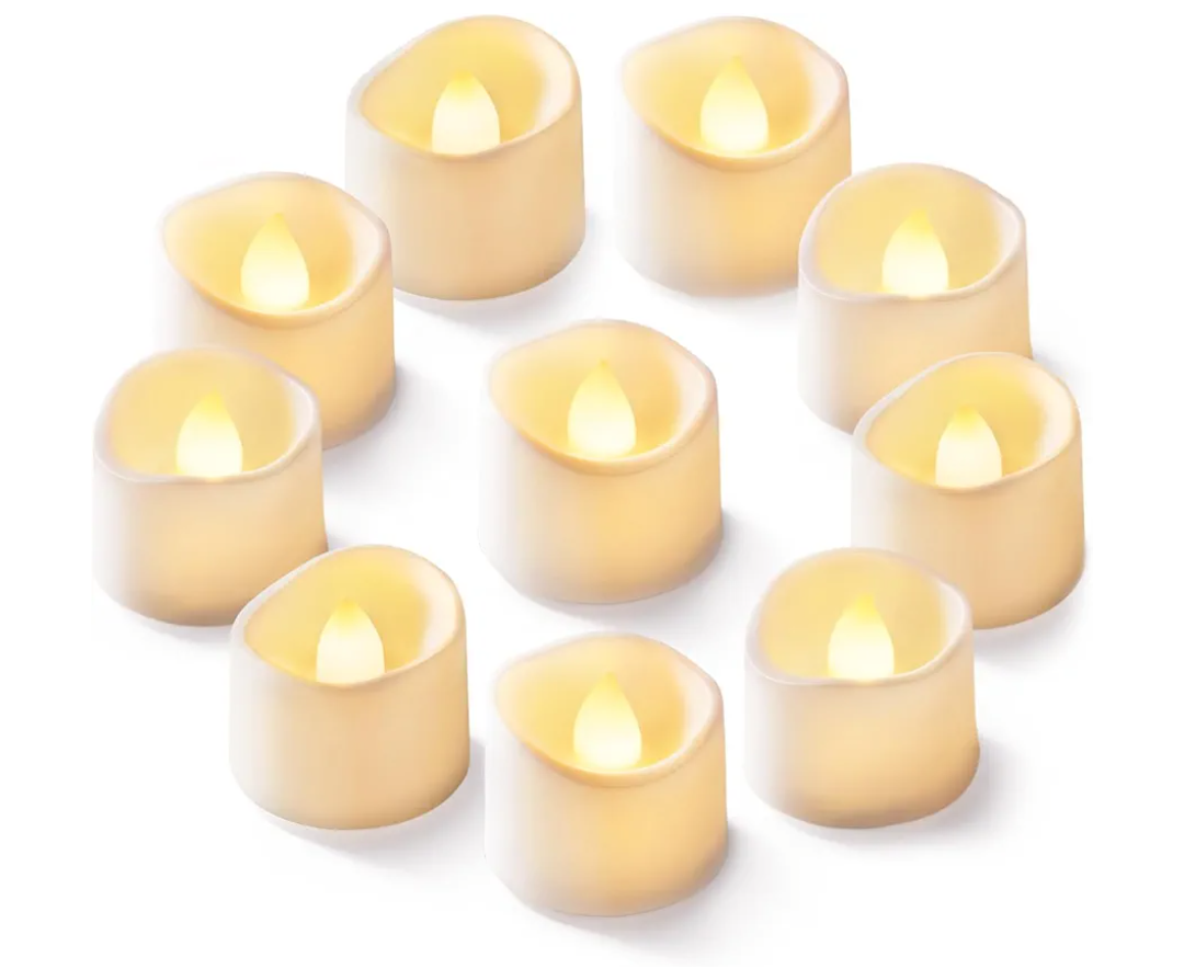 Homemory 20Pcs Flickering Flameless Candle Battery Operated, 200+Hours Fake Electric LED Tea Lights for Votive, Centerpiece Table Decorations, Wedding, Aniversary, Halloween, Christmas