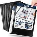 Dunwell Presentation Binder 12-Pocket, Displays 24 Pages, 8.5x11 Portfolio Binder with Plastic Sleeves, Storage and Organizer for Documents, Certificates, Projects, Photos (6 Pack, Black)