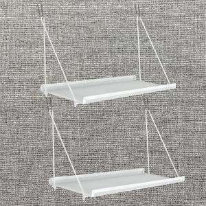 2 Sets Fabric Wall Cubicle Shelves with Hook for Office Cubicle Decor, Cubicle Organizer Storage Shelf with Rope DIY Adjustable Size Cubicle Accessory Desk, White 