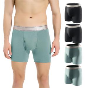 Carer Mens Incontinence Underwear Washable 150ml Absorbent Leak Proof Underwear for Men Bladder Leak with Front Fly Reusable Mens Urinary Incontinence Boxer Briefs 4pk XL (2 Black/2 Blue)