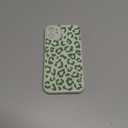 NITITOP Compatible with iPhone 12 Case Aesthetic Cute Leopard Print Pattern for Women Girls Men Trendy Slim Fit TPU Bumper Silicone Shockproof Full Camera Protection Cover - Green