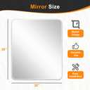 Delma Bathroom Vanity Mirror, Black Framed Bathroom Mirror for Over Sink, High-Definition Bathroom Mirror, Versatile Bathroom Vanity Mirror, Hangs Horizontally or Vertically(36x30, Silver)