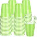 Pickmesh 50 Pack 12 oz Plastic Cups Christmas Disposable Cup Bulk for New Year's Day Wedding Birthday Baby Shower Halloween Family Gathering and Festive Celebration Party Supplies(Lime Green)