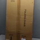 2 Pack Folding Chairs with Leather Padded Cushion and Back, Metal Black Foldable Chair for Indoor Outdoor, Commercial Stackable Guest Chairs for Office Events Wedding Party Kitchen Dining