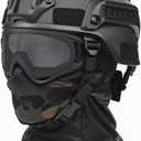 Airsoft Helmet,Black Tactical Helmet with Airsoft Accessories,Tactical Airsoft Gear (A/MICH-MCBK)
