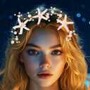 Catery Starfish Hair Vine Pearl Wedding Headband Bridal Headpiece Accessories for Women (Rose Gold, One Size) (1 Count (Pack of 1))
