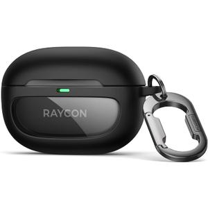 SURITCH Case for Raycon Everyday Earbuds (2024 Edition), Shockproof Magnetic Case for Raycon Bluetooth True Wireless in-Ear Buds Headphones, Protective Cover with Magnetic Lid Lock & Carabiner, Black
