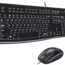 Logitech Mk120 Wired Keyboard + Mouse Combo, USB 2.0, Black
