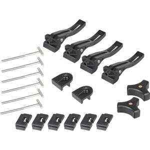Universal Replacement Parts Set for Hard Tri-Fold Tonneau Cover with Front Clamp, 6 PCS T-Bolts, Rear Clamp, Front Clamp, Medium, Black