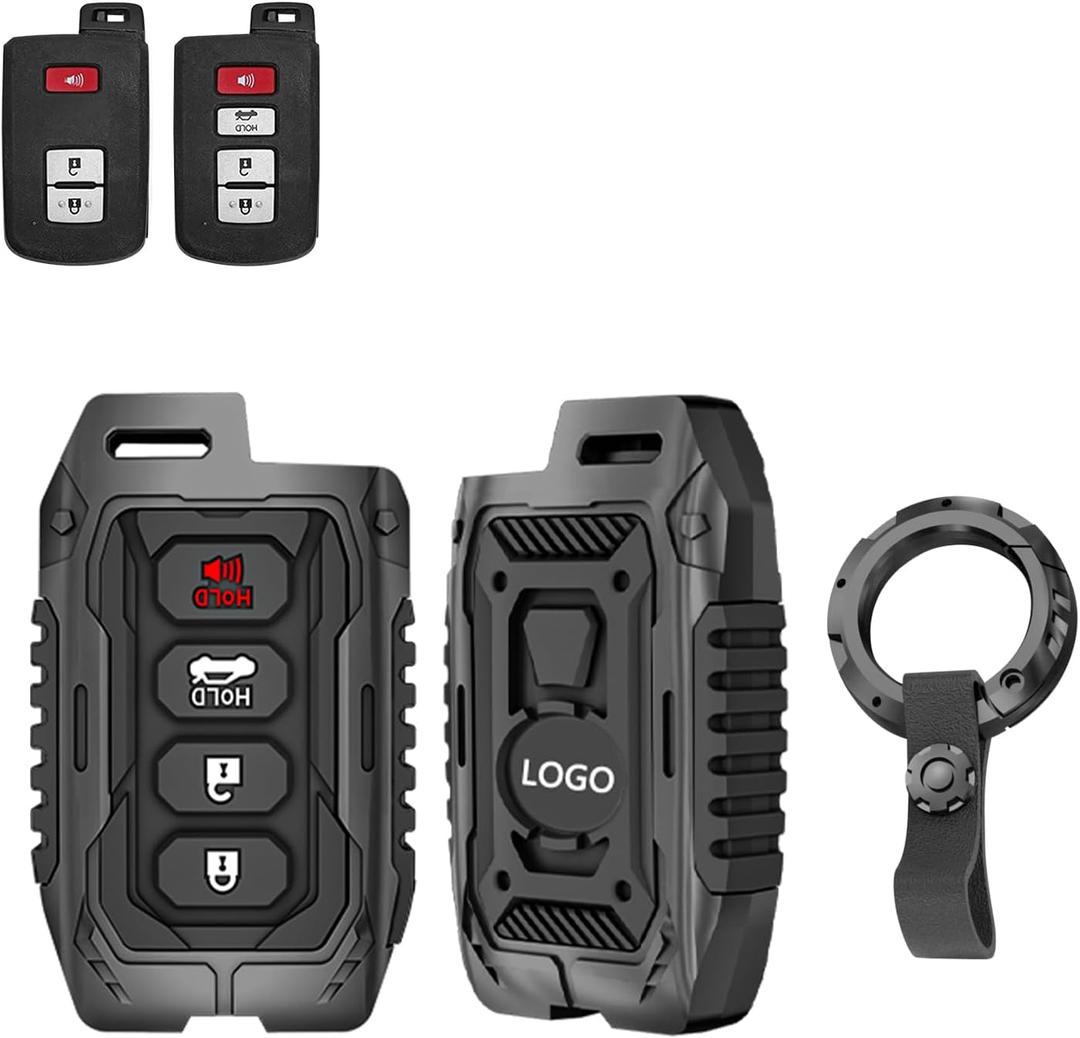 Key Fob Cover Metal Key Shells Compatible with Tocoma RAV4 Limited Camry Sequoia 4Runner Avalon Highlander XLE/Limited Tundra Corolla S Premium/Plus Corolla SE/XSE/XLE