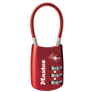 Master Lock Cable Combo Lock: TSA Approved Luggage Padlock, Set Your Own Combination, Multicolor