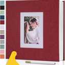 Photo Album Self Adhesive Pages Scrapbook Large Magnetic Photo Albums with Sticky Pages Scrapbooks for Wedding Baby for 4x6 5x7 8x10 Picture Photo Books 13.2x12.8 Red 40 Pages