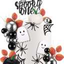 Rtteri 33 Pcs Spooky One Cake Topper Halloween Spooky One Birthday Decorations Girls Boys Black Halloween Ghost 1st Birthday Cake Picks Ghost Bat Spider Pumpkin Decor for 1st Party Supplies