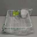 Smart Design Dish Drainer Rack - Small - In Sink or Counter Drying - Steel Metal Wire - Cutlery, Plates, Dishes, Cups, Silverware Organization - Kitchen (White - 14 x 5.5 Inch)