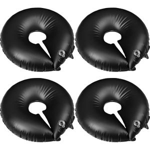 TaoBary 4 Pcs 10 Gallon Tree Watering Ring Bag Slow Release Watering Bag Deep Root Automatic Drip System PVC Drip Irrigation Pouch Donuts for Newly Planted Multi Trunk Trees Shrubs (Black)