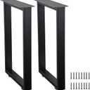 ALLCOS 22 Inch Bench Legs Metal Coffee Table Legs Heavy Duty Table Legs Iron Bench Legs, Black, Set of 2