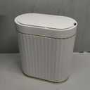 ELPHECO Automatic Motion Sensor Can - 2 Gallon Slimline for Bathroom, Bedroom, Kitchen, Office - White with Gold Trim