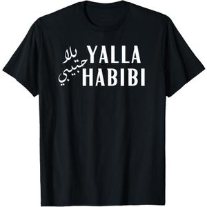 Yalla Habibi Arabic Muslim Honeymoon Valentine's Day Love T-Shirt,small