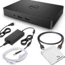 Dell WD15 USB 3.0 Docking Station Bundle with Dual Monitor Support, 130W Power Adapter, HDMI/VGA/MiniDP, Ethernet, and Multiple USB Ports