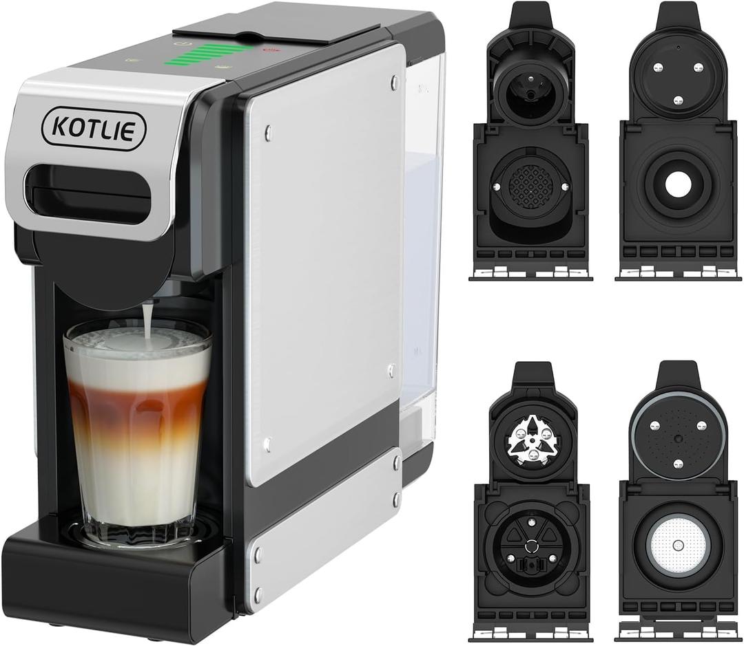 Coffee Machine,Single-Serve Coffee Maker for K*cup/Nespresso Original/Dolce Gusto/Grounds, 4-in-1,Seven Water Quantities to Choose From, ST-550