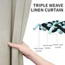 Easy-Going Linen Look Blackout Curtain Grommet Window Curtain Drapes for Bedroom, Living Room Thermal Insulated Room Darkening (2 Panels, 52x84 inch, Natural)