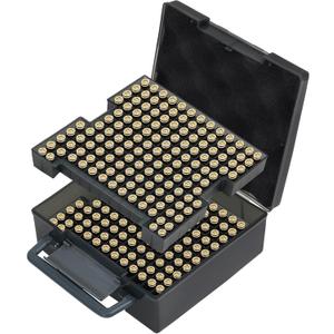 BRAPPO 282 Round Clear Ammo Box  Bullet Storage Case Compatible 9mm Luger, 9mm Parabellum, 9mm Makarov, .380 ACP, .32 ACP, .45 ACP, 30 Luger, and .32 S&W(Case Only) (Black) BRAPPO 282 Round Clear Ammo Box  Bullet Storage Case Compatible 9mm Luger, 9mm Parabellum, 9mm Makarov, .380 ACP, .32 ACP, .45 ACP, 30 Luger, and .32 S&W(Case Only) (Black)