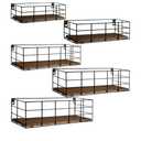 Fixwal Hanging Floating Shelves, 5 Sets of Mounted Shelves for Storage, Wall Shelf for Bathroom, Living Room, Bedroom, Kitchen (Carbon Black)