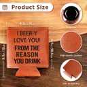 2 x Funny Fathers Day Anniversary Gifts for Him Boyfriend Husband, To My Man I Love You Gift for Him Birthday Present, Mens Stocking Stuffers White Elephant Gifts Valentines Day, 12Oz Leather Can Cooler