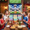 World Cup Schedule Poster 2026, 2 PCS 40.5"28.7" Large Tournament Record Wall Charts Includes Markers, Football Poster Great 2026 World Cup Merchandise Gift for Soccer Party, Home, Office & Bar Decor