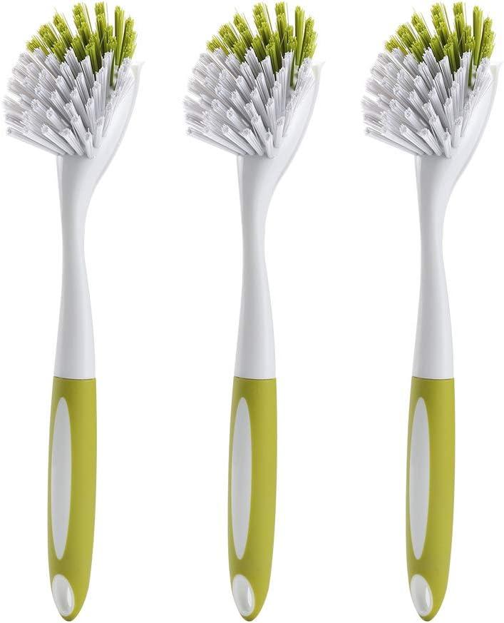 Scrub Brush for Dish Kitchen Sink Pot Pan with Stiff Bristles, Yellow-Green Only 1 Pack