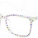 Square Rhinestone Reading Glasses For Women Blue Light Blocking Computer Readers Glasses (Transparent)