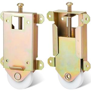 Therwen 2 Pcs 2-1/2 Inch Sliding Mirror Closet Door Roller Wheels Replacement Assembly 1-1/2 Inch Nylon Concaved Ball Bearing Wheels, Sliding Glass Screen Door Hardware Fits