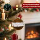 12PCS Velvet Christmas Ornaments - Christmas Balls Ornaments - 80mm Glitter Christmas Tree Decoration with a Delicate Gift Box for Christmas, Parties, Decorations(Burgundy Beige Green Brown) (Mixed Color)