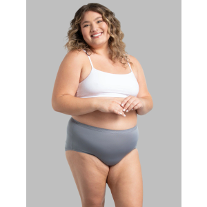 Fruit of the Loom Women's Plus Size Fit for Me Seamless Brief Panty, Assorted 6 Pack, Size 6