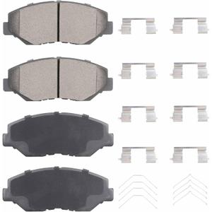 Front Ceramic Disc Brake Pads Set for Honda Accord 2.4L 2003-2017(US Vehicles Only), Civic 2012-2021, CR-V 2002-2016, Element 2003-2011, Pilot 2003-2008, for Acura ILX 2013-2015, 4PCS(With Hardware)