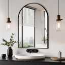 Delma Arched Bathroom Mirror, 20"x30" Wall Mounted Vanity Mirror for Bedroom, Living Room and Entryway, Black
