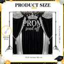 Tingjoo Prom Send Off 2026 Backdrop Black and Silver Graduation Decorations 71 x 78.7 Inch Silver Crown Class of 2026 Congrats Grad Photo Background Banner for Graduations Party Favors