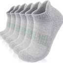 Lapulas Merino Wool Ankle Hiking Running Socks for Men Women Breathable Compression Thick Athletic No Show Socks 6 Pairs (Black, XL)