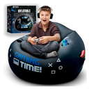 Inflatable Gaming Chair for Kids & Teens with Cup Holders and Side Pocket - This Air Gaming Bean Bag Chairs for kids is The Perfect Furniture for Gamer Room Decor - Perfect Gaming Stuff for boys 4-12